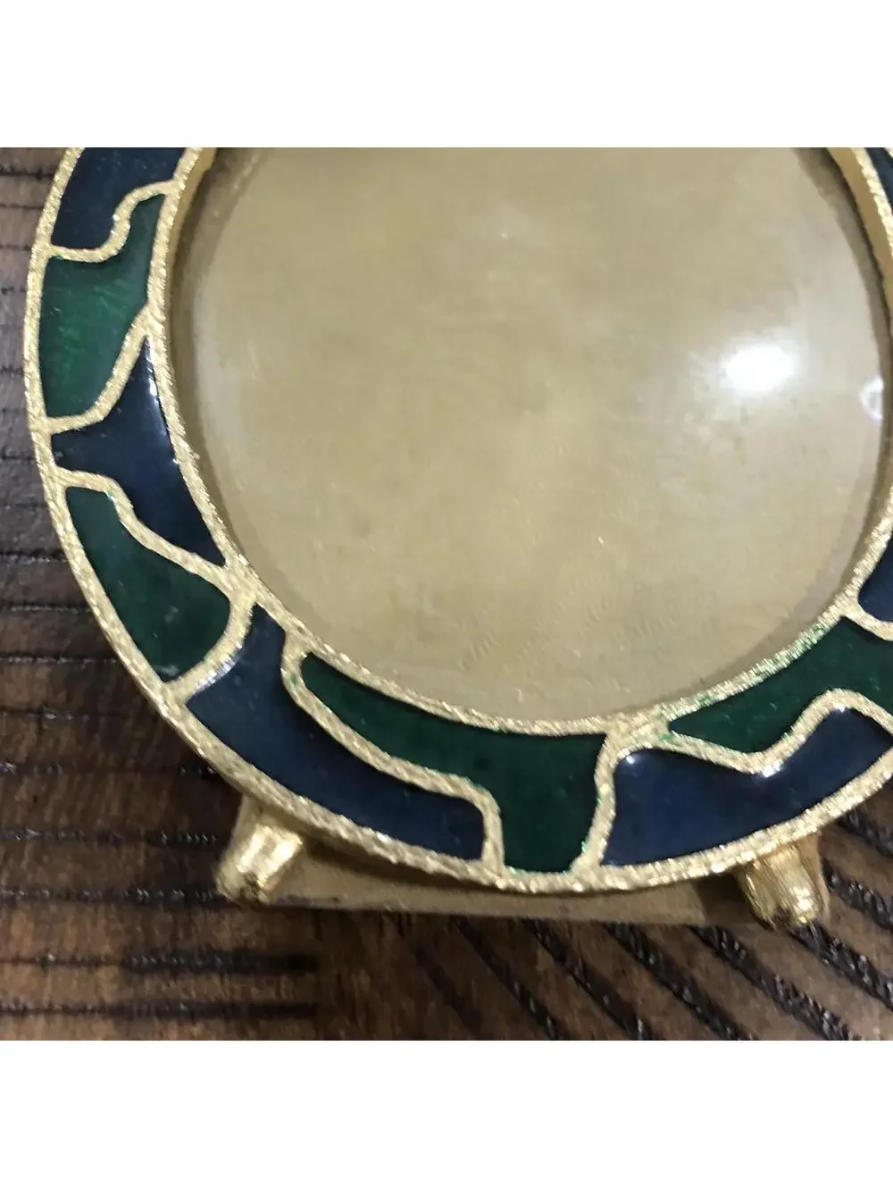 Vintage Cloisonne Picture Photo Frame Velvet Back with‎ Kickstand Table 4x5